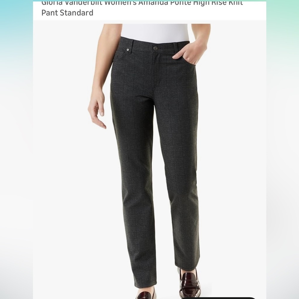 Gloria Vanderbilt Amanda High Rise Ponte Pant grey dusk size 10